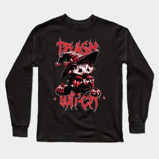 Trash Witch Possum Design Long Sleeve T-Shirt